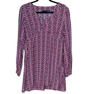 Boden Dress, Multicolored, Long Sleeve, 100% Viscose, Size 14